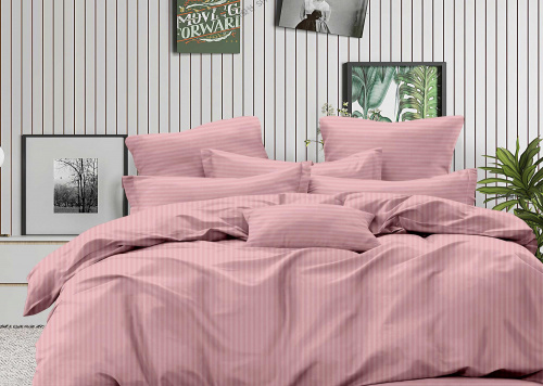 Простыня Страйп-Сатин Розовая 140гр 100% хлопок